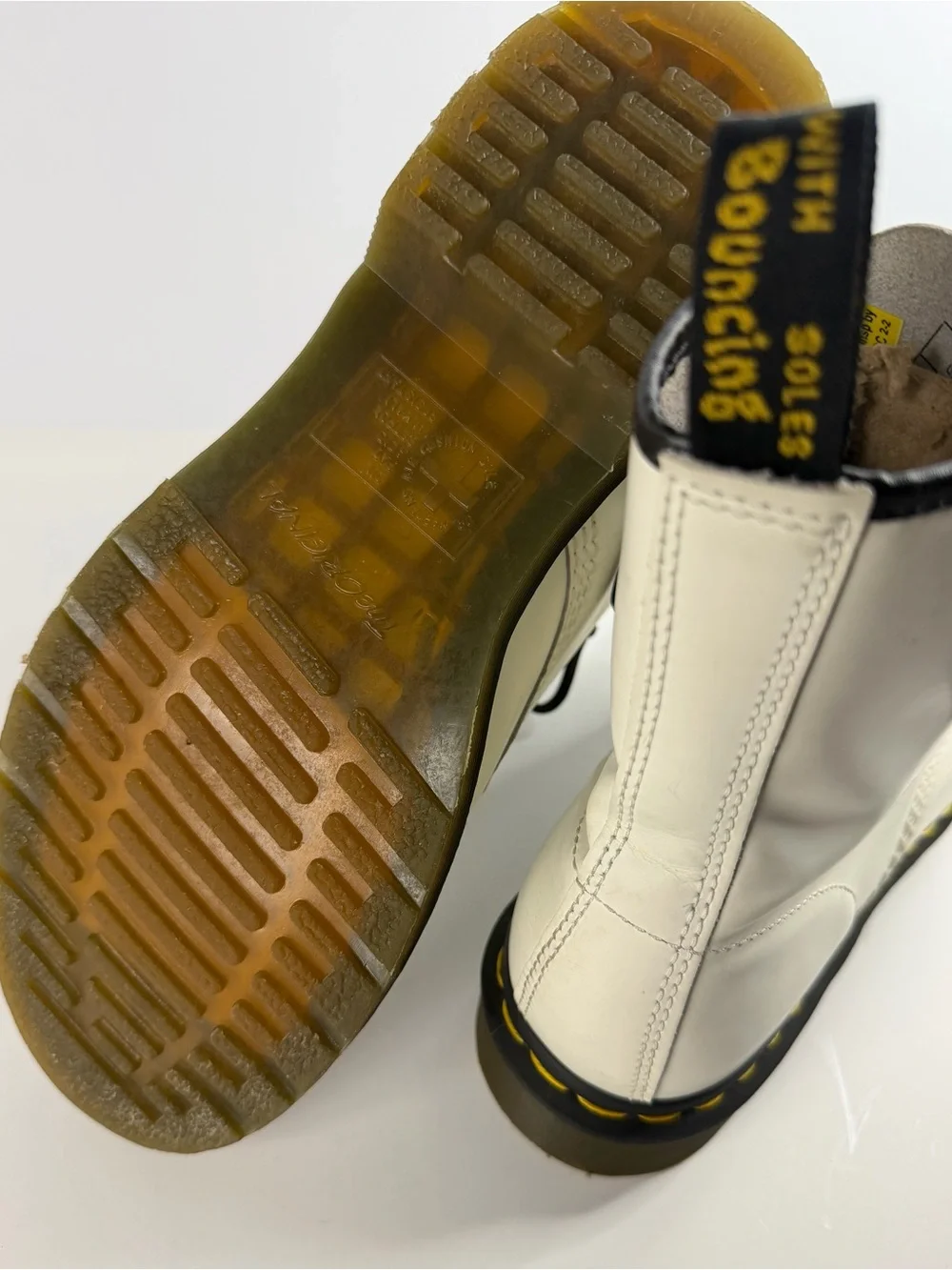 Dr Martens 1460 White Smooth Leather Boots Size 9